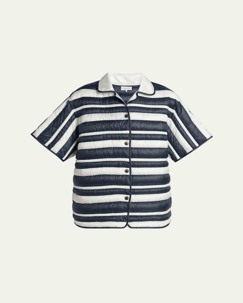Stripe Padded Short-Sleeve Shirt